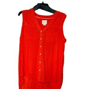 Women's Red Sleeveless Top